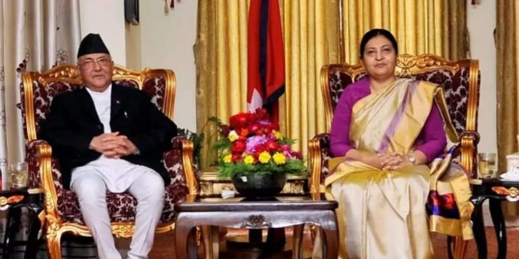 राष्ट्रपति भण्डारी र प्रधानमन्त्री ओलीबीच शीतल निवासमा नियमित भेटघाट