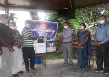 साझा प्रयासबाट बुद्धभूमि नगरपालिकालाई २ थान अक्सिजन कन्सन्टेटर मेशिन हस्तान्तरण