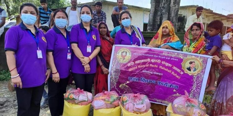 मेचीमहाकाली बुहारी संयुक्त आवाज कपिलवस्तुद्धारा राहत वितरण
