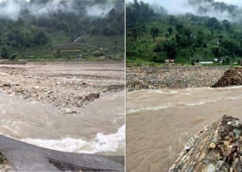 फेवाबाँधको दुर्दशाः ८ करोडको बाँध २ वर्षमै भत्कियो