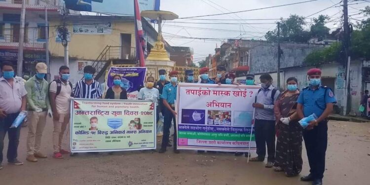 तौलिहवामा मास्क वितरण गरि अन्तर्राष्ट्रिय युवा दिवस मनाईयो