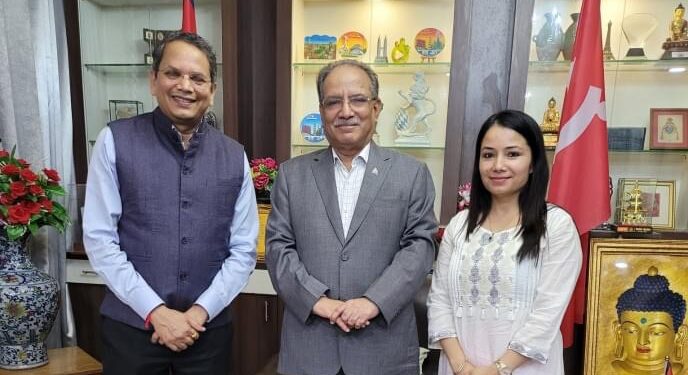प्रचण्ड र भाजपा नेता चौथाइवालेबीच भेटवार्ता