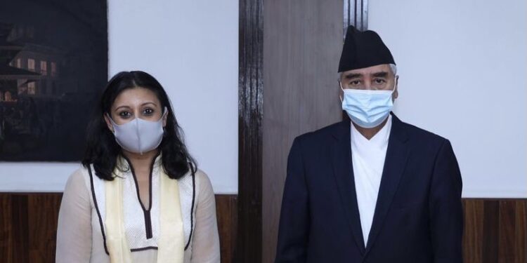 बालुवाटारमा एमसीसी उपाध्यक्ष फातिमा र प्रधानमन्त्री देउवाबीच भेटवार्ता