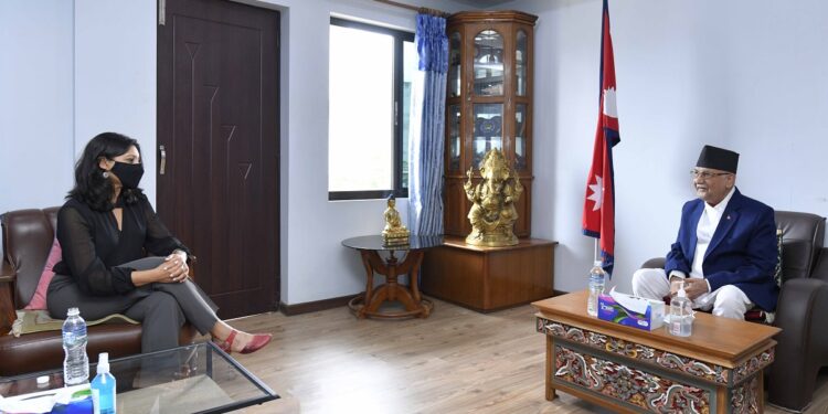 सकियो एमसीसी प्रतिनिधिमण्डल र ओलीबीचको भेटवार्ता