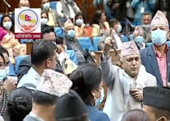 संसदमा एमालेको अर्मयादित प्रस्तुति : घम्साघम्सीमा भाँचियो टेबल