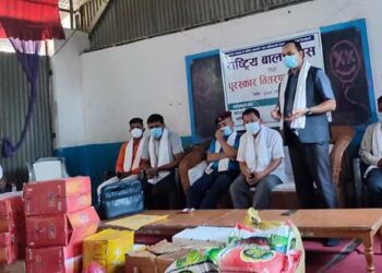 बुद्धभुमिद्वारा बालगृहलाई खाद्य सामाग्री सहयोग