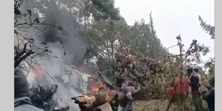 भारतमा सेना प्रमुख चढेको हेलिकप्टर दुर्घटना
