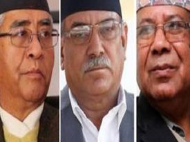बालुवाटारमा प्रधानमन्त्री देउवा, प्रचण्ड र नेपालबीच भेटवार्ता