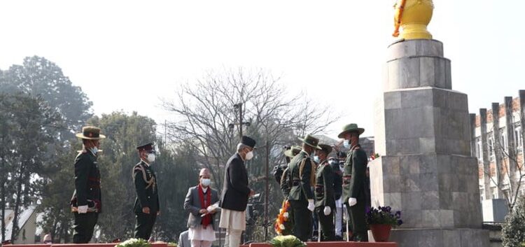 प्रधानमन्त्री देउवाले गरे शहीद स्तम्भमा माल्यार्पण