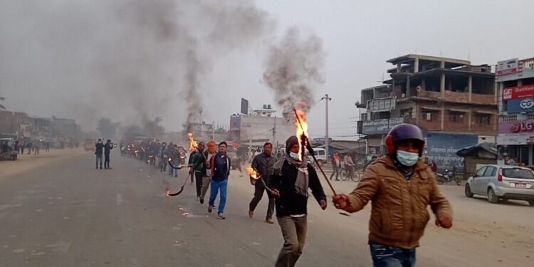 जनमत पार्टीद्वारा मसाल जुलुस प्रदर्शन