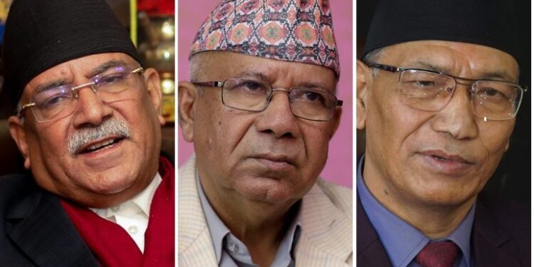 प्रचण्ड, माधव नेपाल र जसपा नेता श्रेष्ठबीच छलफल
