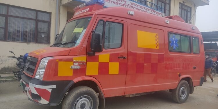 नगरपालिकामा आईसियु र भेन्टीलेटरसहितको एम्बुलेन्स