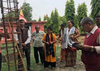 पुर्वी नवलपरासीेको ज्योति गुम्बा बौद्ध विहार परिसरमा थम्महल निर्माण कार्य सुरु,