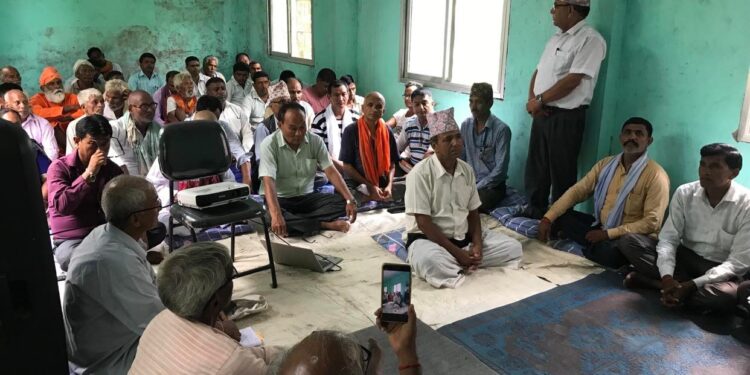 अनोमा घाटमा बुद्ध स्थित धर्म सम्बन्धि पुजा पाठ एवम्र मैत्रि सुत्र बाचन कार्यक्रम