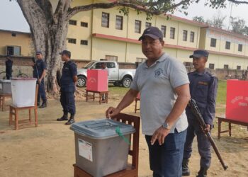 निर्वाचनलाई लक्षित गरी कपिलवस्तुको तौलिहवामा नमुना मतदान