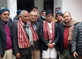 प्रदेश सभा सदस्य पाण्डेय र न्यायाधीश अधिकारीलाई स्वागत