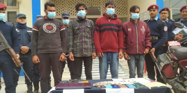 कपिलबस्तुमा नेपाल जनतान्त्रिक मुक्ति मोर्चाका संयोजक सहित ४ जना पक्राउ