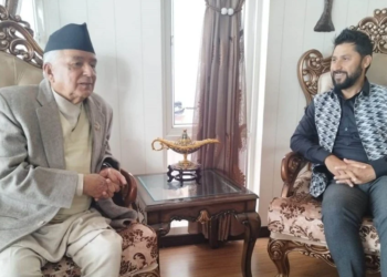 रवि लामिछानेसँग भोट माग्न पुगे रामचन्द्र पौडेल