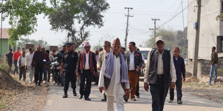 देवचुलीमा ट्रमा सेन्टर स्थापनार्थ स्थलगत निरीक्षण