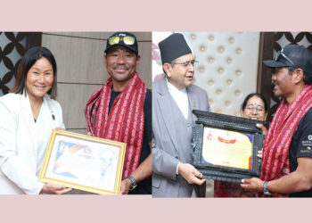 सभामुख र उपसभामुखले गरे सगरमाथा आरोही बुढामगरलाई सम्मान