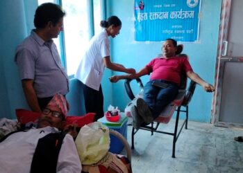 रास्वपाद्वारा स्थापना दिवसमा रक्तदान