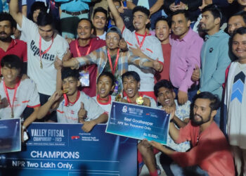 भ्याली फुटसल च्याम्पियनसिपको उपाधि ललितपुर महानगरपालिकाले लियो