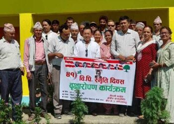 बिपी स्मृती दिवशमा बृक्षारोपण