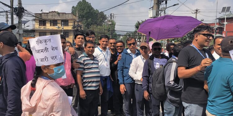 स्थानिय तह कर्मचारीहरुको बृहद दवाव मुलक कार्यक्रम