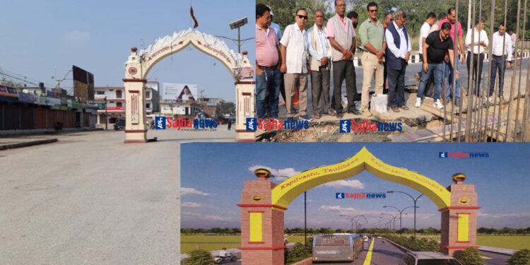 महेन्द्र गेटको झल्को दिने स्वागतद्वारको निर्माण सुरु