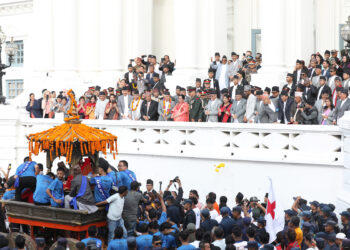 वसन्तपुरमा इन्द्रजात्राकाे राैनक, राष्ट्रपतिद्वारा अवलाेकन