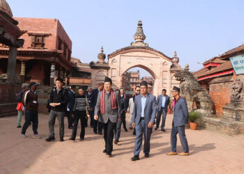 चिनियाँ महासङ्घको टोलीद्वारा भक्तपुर अवलोकन