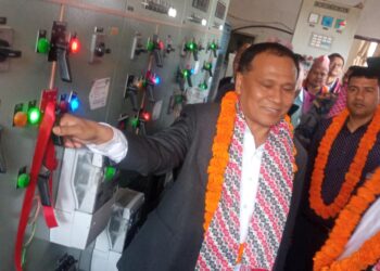 मोतिपुर–तौलिहवा ३३ केभी डबल सर्किट लाइनको कार्यकारी निर्देशक घिसिङद्वारा उद्घाटन