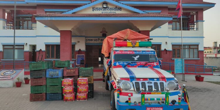 भन्सार छली भित्र्याइएका १७ लाखभन्दा बढी मूल्यका फलफूल र पिकअप बरामद