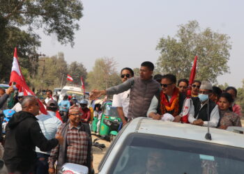 बुद्धभूमिमा आचार्यको घरदैलो र र्यालीमा उत्साहजनक जनलहर