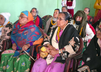 १८ जना एकल वृद्धा आमा सम्मानित